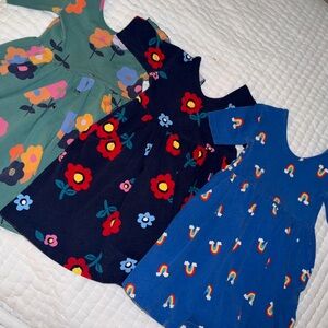 Hanna Andersson 3 dresses Floral & Rainbow Print Dresses